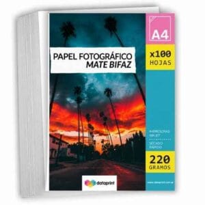 Papel fotográfico mate bifaz A4 220gr x 100 hojas