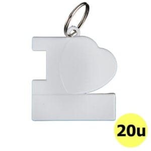 Llavero I Love sublimable por 20u con argolla
