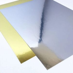 Papel autoadhesivo de vinilo pet dorado o plateado A4 x 20h