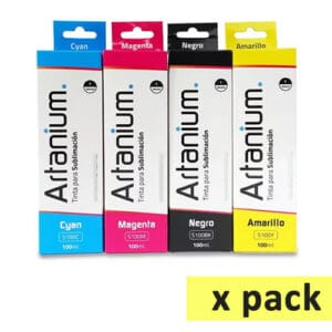 Pack de 4 tintas de sublimación Artanium x 100ml