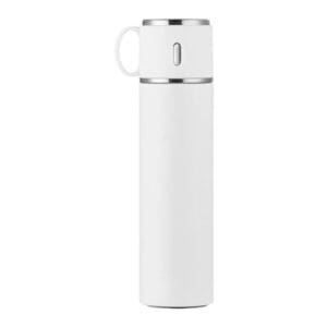 Termo taza sublimable de acero inoxidable color blanco de 500ml