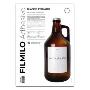 Papel Filmilo autoadhesivo Art jet blanco perlado A4 x 20 hojas