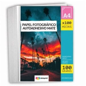 Papel fotográfico autoadhesivo mate A4 100gr por 100 hojas