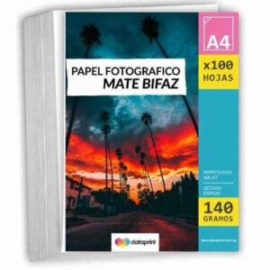 Papel fotográfico mate bifaz A4 140gr por 100 hojas