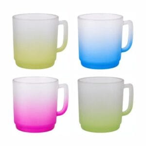 Taza vidrio esmerilado sublimable colores