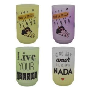 Vaso vidrio sublimar varios colores